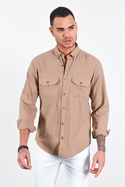 Manche Double Pocket Cover Earth Shirt - Mj22s111241-1241