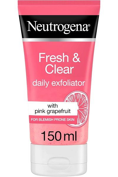 Neutrogena , Fresh & Clear Daily Exfoliator, Pink Grapefruit & Vitamin C, 150ml