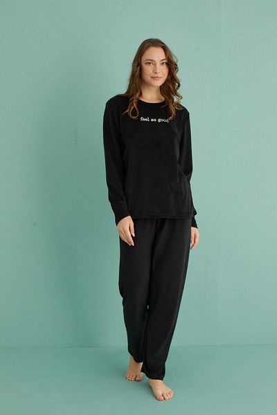 Mihra Stil Mihra 13166-9 Set de pijamale de iarnă din catifea pentru femei