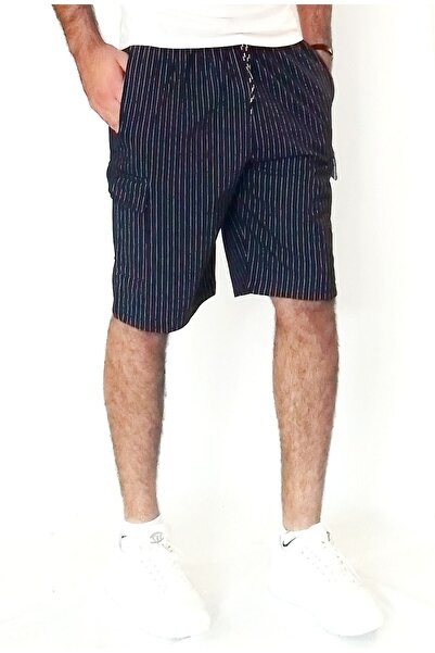 wingetstar Lacivert Çizgili Kargo Cepli Şort