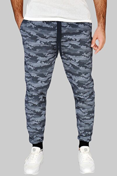 wingetstar Navy Blue Camouflage Cargo Pocket Sweatpants