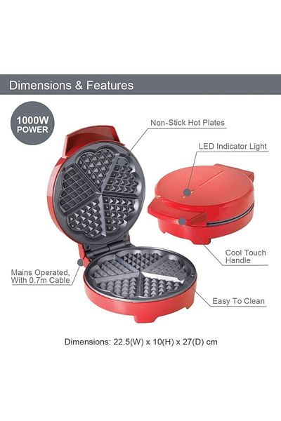 Global Heart Shaped, 1000wat, Waffle Machine