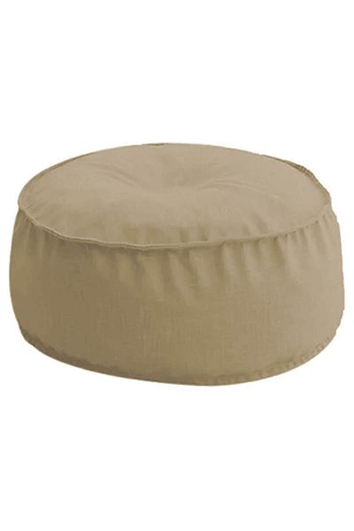 In House Round Decorative Linen Bean Bag - 70x25 cm - Light Beige