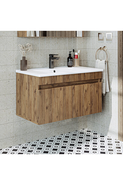 ROOMART '' Lavabolu '' Atlantik Mat Mdf 85 Cm Banyo Alt Dolabı