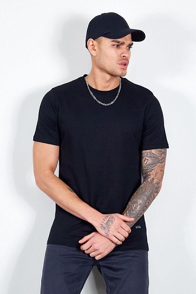 Manche Men's Black Basic T-shirt - Mes216959-01-6959
