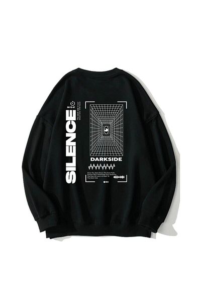 blackjack giyim Blackjackgiyim Silence Hanorac oversize cu gât crew