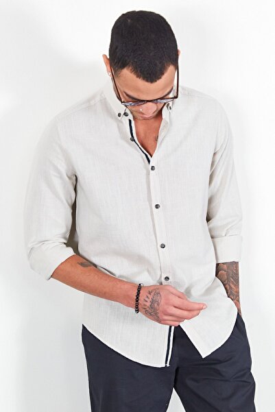 Manche Long Sleeve Stone Color Men's Shirt - Mes111871-01-1871