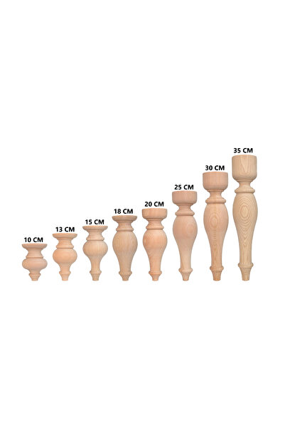 gökçe aksesuar 35 CM YÜKSEKLİK 7,2 CM ÇAP MG-008-14 AHŞAP TORNA AYAK 4 LÜ SET