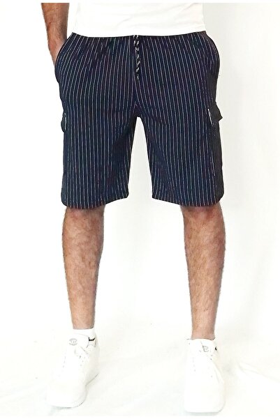 wingetstar Lacivert Çizgili Kargo Cepli Şort