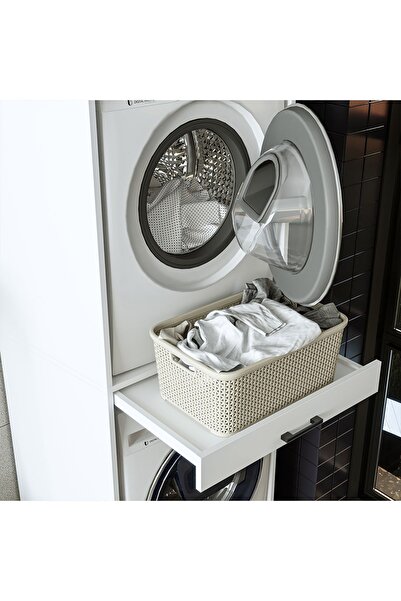 ROOMART Çamaşır Ve Kurutma Makinesi Dolabı Mat Beyaz