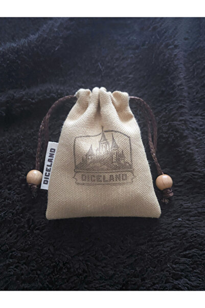 DiceLand Dnd Frp Standart Boy Bej Renkli Logolu Lüks Zar Saklama Kesesi