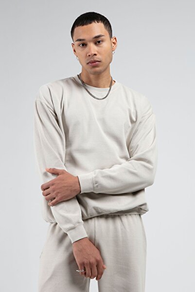 Yıkamalı/eskitme/soluk Efektli Basic Kalıp L Örme Sweatshirt| Eeu100278852-8852