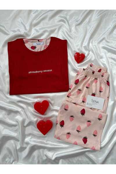 Lena Homewears Strawberry Season - Σετ γυναικεία κοντομάνικη πιτζάμες