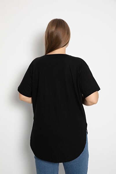 DONEX Women's Plus Size Slit T-Shirt