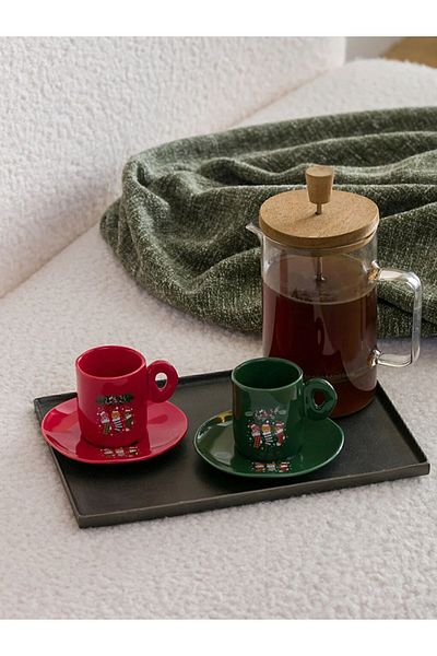 LC Waikiki LCW HOME Christmas Themed Porcelain Coffee Cup Set for 2 People 130 Ml