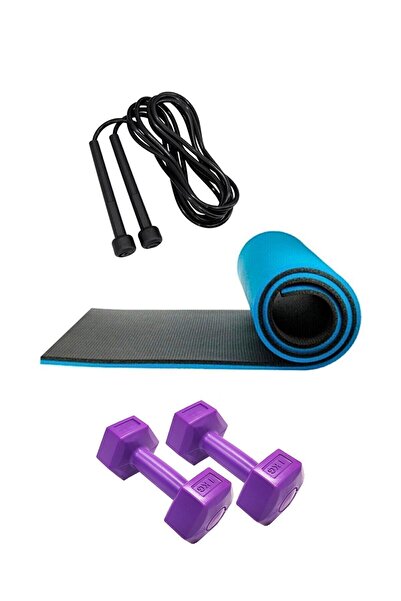 Tosima 8 مللي متر وسادة بيلاتيس 1 كجم دمبل وحبل القفز مجموعة اليوغا حصيرة بيل...