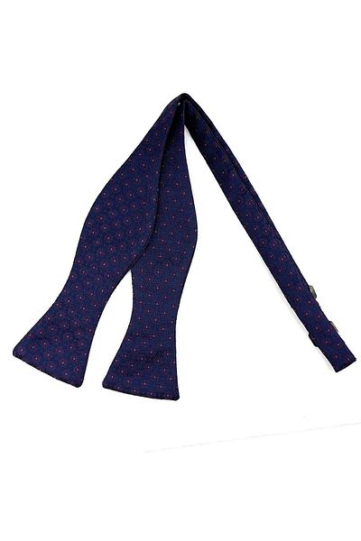 Kravatkolik Navy Blue Motif Pattern Light Bow Tie AP163