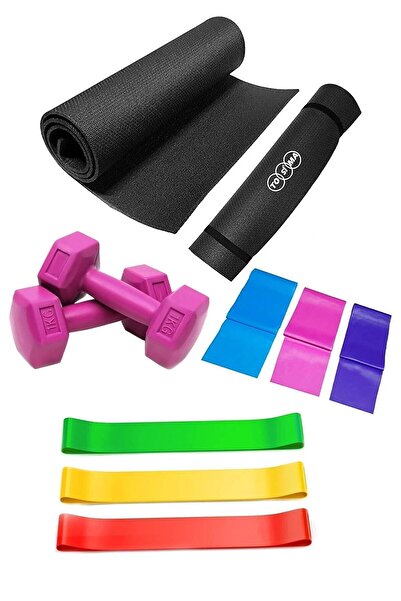 Tosima Set Pilates Covoraș Pilates 3 bucăți de cauciuc de rezistență 3 bucăți...