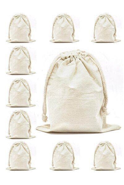 GİZA TEKSTİL 10 أكياس قماش - أكياس هامبيز - أكياس برباط (حجم 30 × 40 سم)