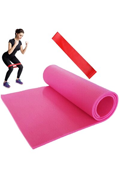 Tosima Pilates Minderi Aerobik Bandı Sert Diremç Kırmızı 2 Parça Pilates Seti