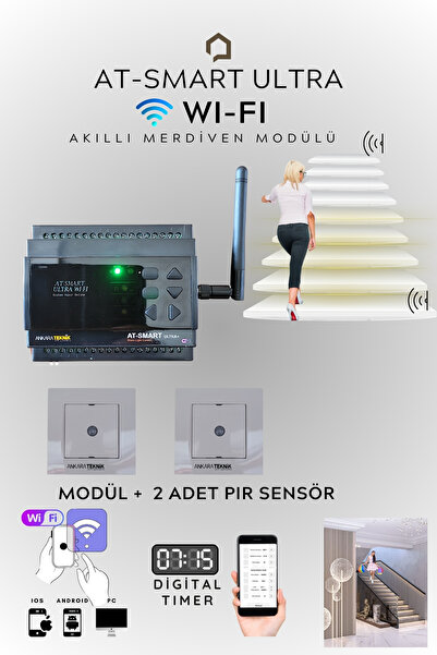 ankarateknik 24 Kanal AT-Smart Ultra WIFI Akıllı Merdiven Modülü+2 Adet PIR S...