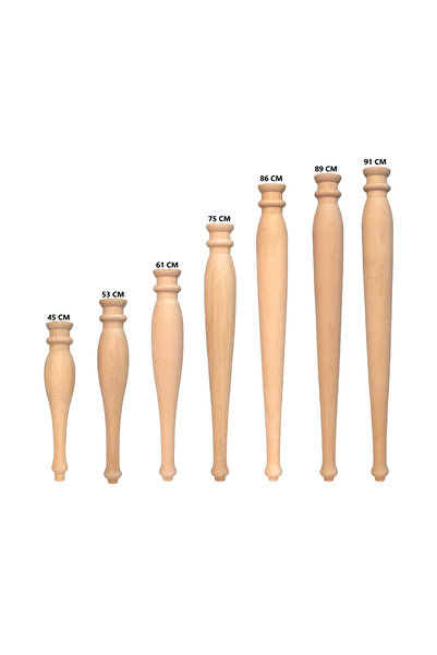 89 CM YÜKSEKLİK 9,2 CM ÇAP MG-009-35 AHŞAP TORNA AYAK 4 LÜ SET