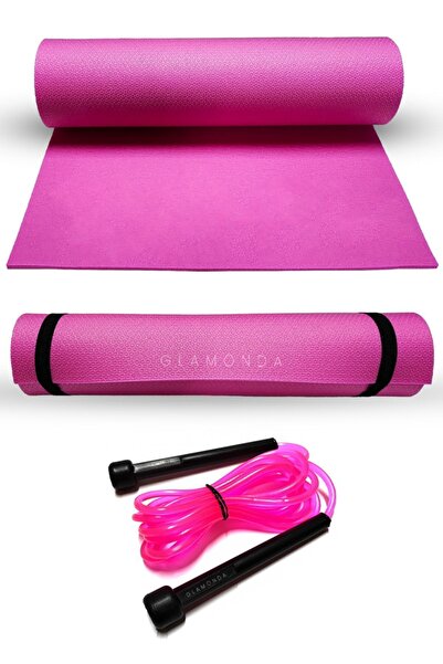 Glamonda Pilates Yoga Matı 7 Mm Ve Atlama Ipi Pilates Egzersiz Seti Evde Spor...