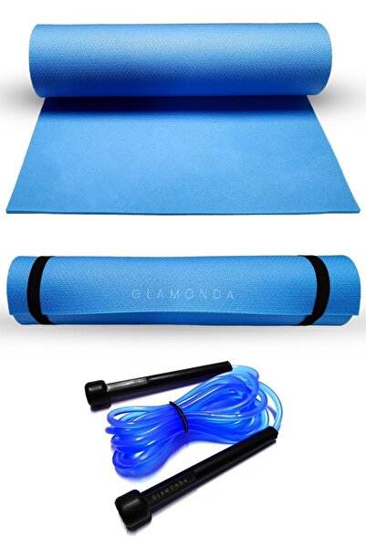 Glamonda Pilates Yoga Matı 7 Mm Ve Atlama Ipi Pilates Egzersiz Seti Evde Spor...