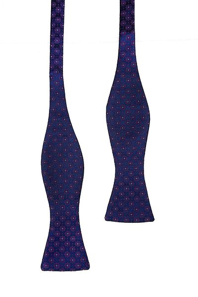 Kravatkolik Navy Blue Motif Pattern Light Bow Tie AP163