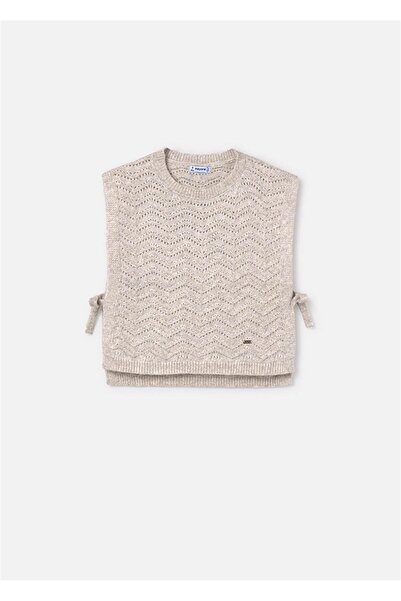MAYORAL Beige Girl's Knitted Vest - 7315