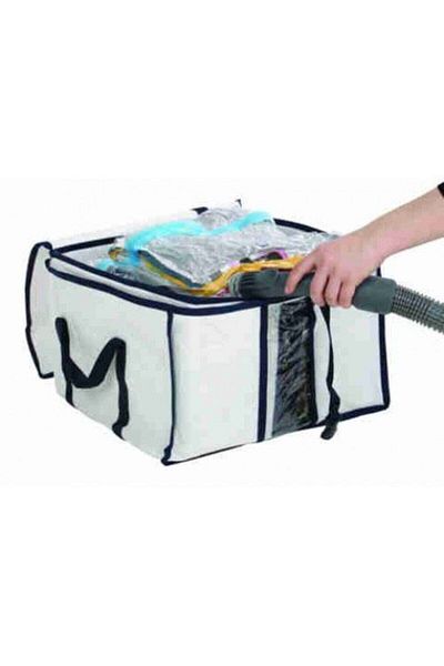 ÜLBAG Küpbag (τραπουλόχαρτο με προίκα), σακούλα κενού αέρος, σάκος κενού αέρος (κρεμ-λευκό καρό)