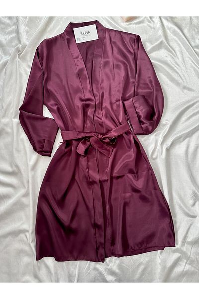 Lena Homewears Дамски сатенен халат - Dowry Kimona Design