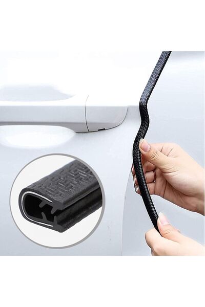 Vendortuning Oto Araç Kapı Koruma Fitili 5metre Parlak Siyah Renk Çarpma Çizi...