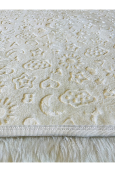 anne dokunuşu gibi KUZUM BEBE Cream Embossed Plush Baby Kids Blanket