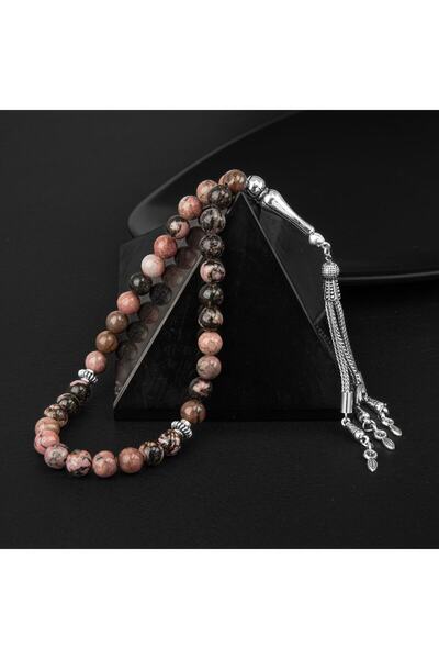 OSMANLI DOĞAL TAŞ Ροδονίτης 33' Ροζάριο Φυσικής Πέτρας - 8mm