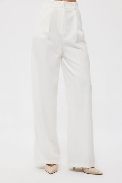 Seda Yalçın Atelier Palazzo Trousers - White with Back Pocket Detail