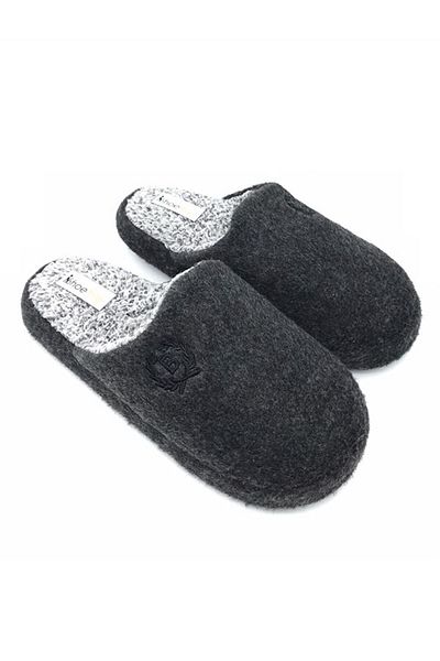 shoemio Ανδρικές παντόφλες σπιτιού Bernard Anthracite Felt