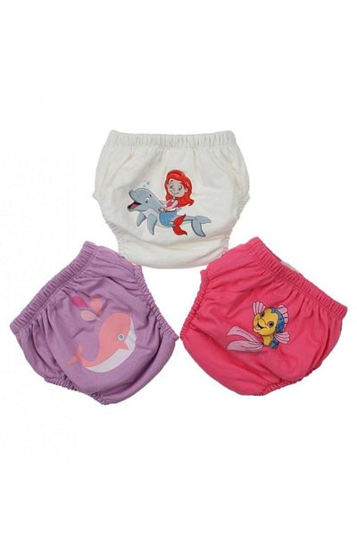 bejamonti chocolate baby kids سراويل داخلية لطيفة منقوشة للفتيات الصغيرات - مجموعة من 3 قطع، مانعة للتسرب ومضادة للحساسية، 035-60155-035
