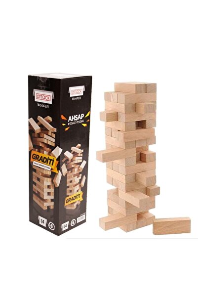 attackwooden لعبة التوازن الخشبية من جراديتي: 54 قطعة - خيار مثالي للحظات المرحة