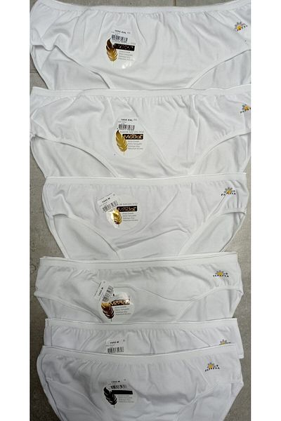 Momslab Set de chiloți alb cu talie bikini pentru femei, 3 piese