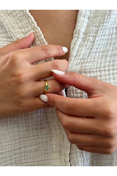 Fiorel Design Gerçek Çiçek 18k Altın Kaplama Yüzük