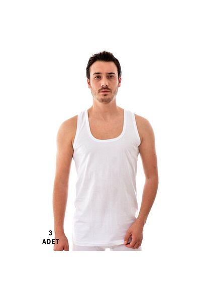 Momslab White Men's Tank Top - Pack of 3, 100% Cotton