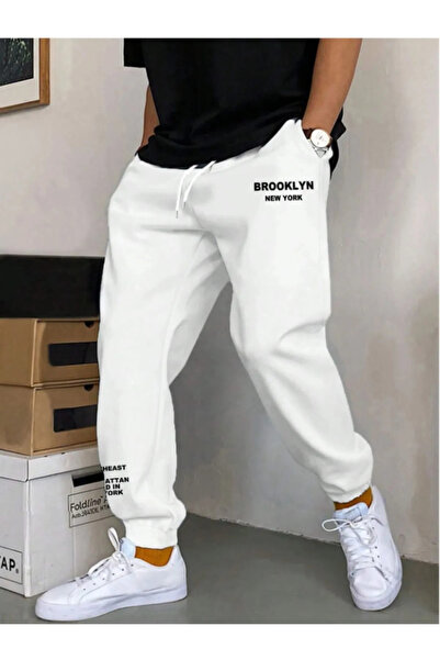 CAST COLLECTİON بنطال رياضي بروكلين أبيض للرجال