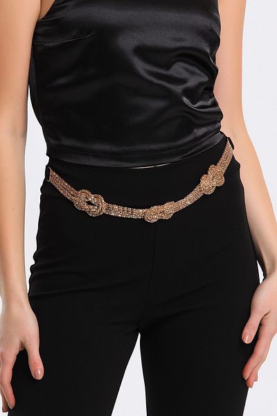 Sense Espadrille Scuba Crepe Trousers with Metal Chain Accessories |   Pnt34205 Black