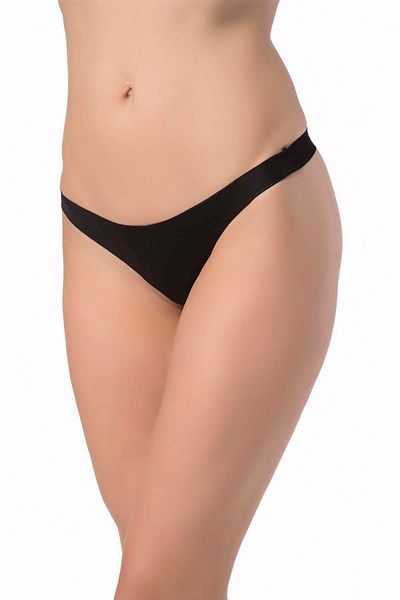 Momslab Chiloți tanga de damă negri tăiați cu laser - Set de 3