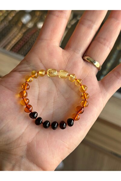 KEHRİBAREVİ EREĞLİ Kehribar Bebek Bileklik Gökkuşağı Model