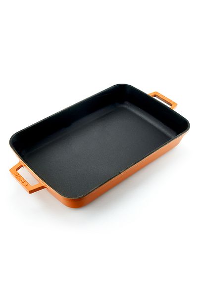 Lava Cast Rectangular Rosto and Oven Tray Cast Iron Solid Double Handle Spring Series Size 26x4