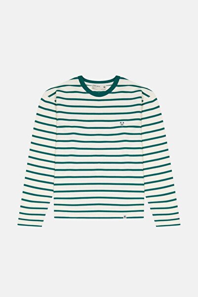 WWF Market Panda Supreme  Çizgili Uzun Kollu T-Shirt - Yeşil/Krem