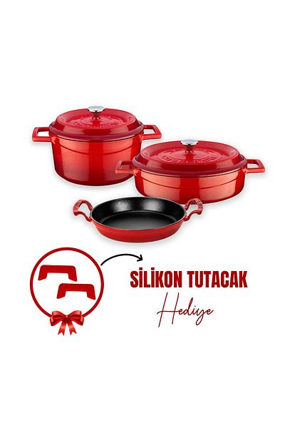 Lava Cast Iron 3x Trendy Series 6 Piece Cookware Set