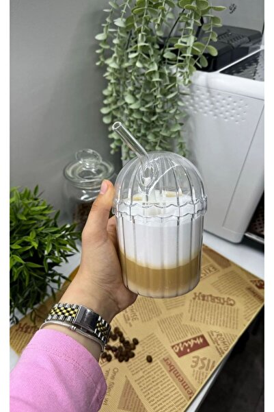 M Mimoza Park Mica Plastic Oval Cup - Heat Resistant, with Lid, 430 ml Coffee and Presentation Cup